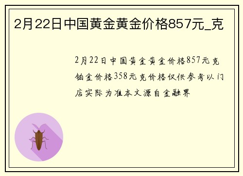 2月22日中国黄金黄金价格857元_克